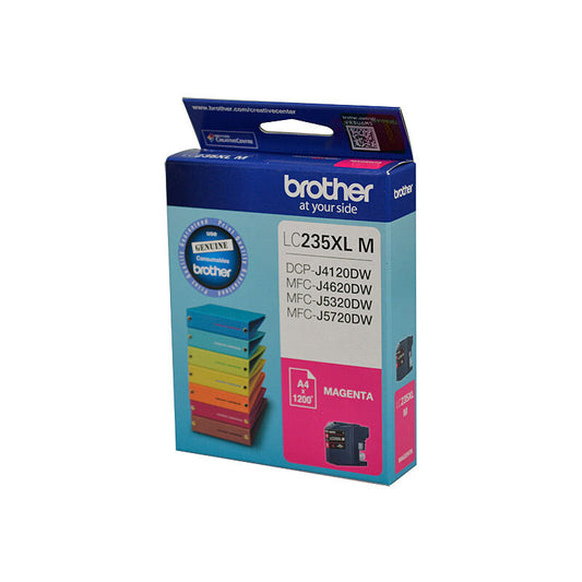 Print rich, fade-resistant magenta with the Brother LC235XL Cartridge. High-yield ink delivers vivid colour, long-lasting results, and Close the Loop recycling support.