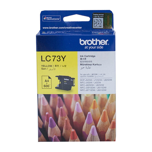 Brother LC73, LC73Y, Brother yellow ink, Brother colour ink, Brother ink Australia, MFC-J6510DW ink, MFC-J835DW ink, Brother printer cartridges
