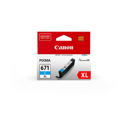 Print bright, fade-resistant colour with the Canon CLI671XL Cyan Cartridge. Genuine Canon ink ensures vivid tones, smooth printing, and professional results.