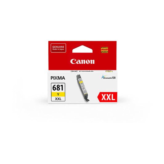 Print vibrant, fade-resistant colour with the Canon CLI681XXL Yellow Cartridge. Genuine Canon high-yield ink ensures smooth printing, vivid results, and lasting quality.