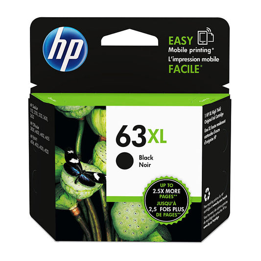Print more pages with the HP 63XL Black Ink Cartridge. Enjoy crisp, professional text and reliable performance with every page.