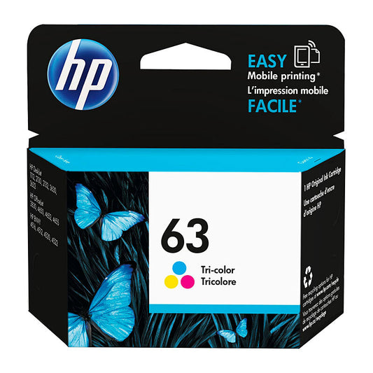 Enjoy vibrant, fade-resistant prints with the HP 63 Tri-Colour Ink Cartridge. Designed for consistent quality and easy recycling.
