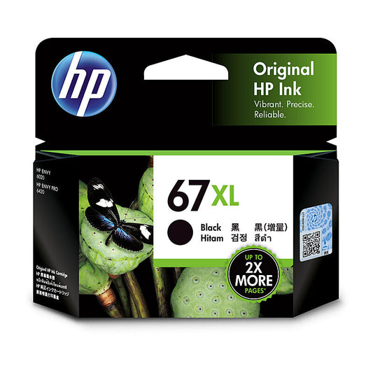 The HP 67XL Black Ink Cartridge delivers outstanding print quality, long-lasting performance