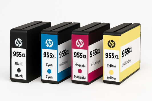 Print vibrant, fade-resistant colour with the HP 955XL Value Pack. Genuine HP high-yield ink ensures brilliant tones, long-lasting prints, and reliable performance.