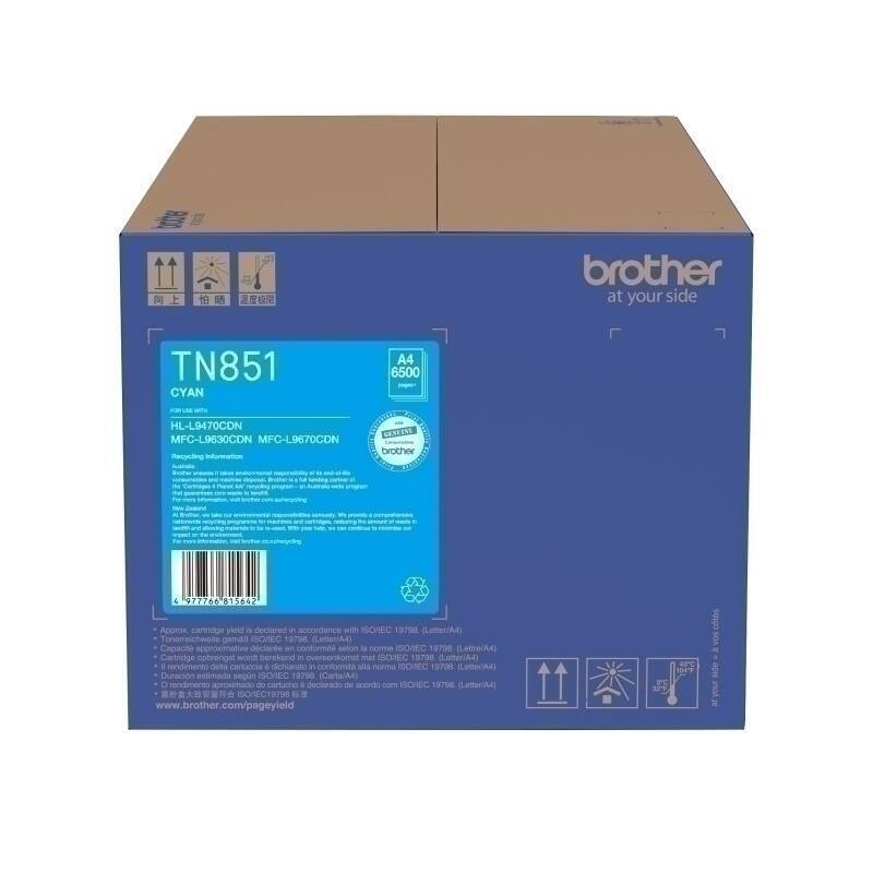 Brother TN - 851 Cyan Toner Cartridge - Standard Yield Laser Toner - Cartridge West