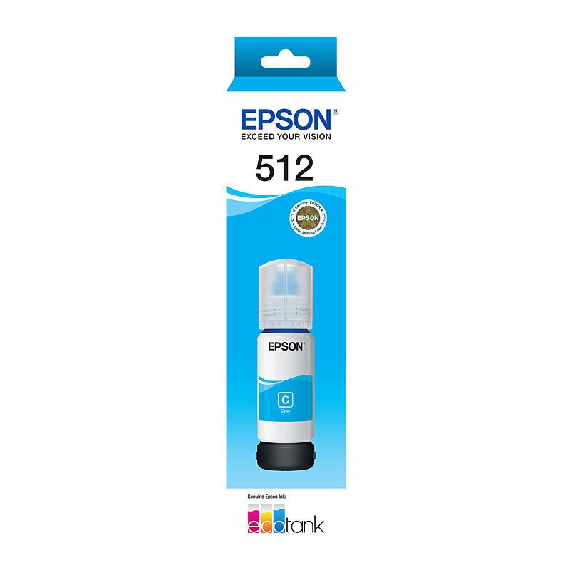 Epson T512 Cyan EcoTank Ink Bottle - 70ml Refill Bottle - Cartridge West