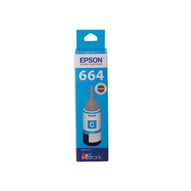 Epson T664 Cyan Ink Bottle - 70ml EcoTank Refill Ink - Cartridge West