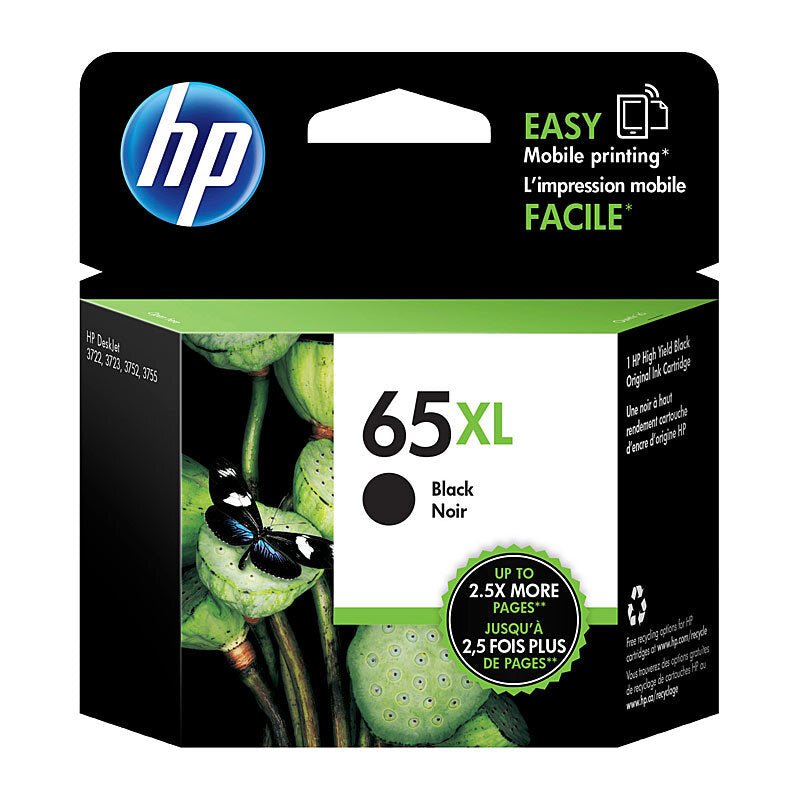 HP 65XL Black Ink Cartridge N9K04AA - High Yield Black Ink - Cartridge West