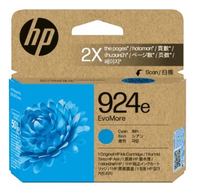 HP #924e Cyan Ink 4K0V7NA