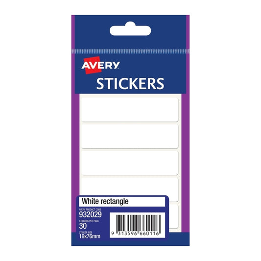 AV StickerRect 19X76 Pk30 Bx10