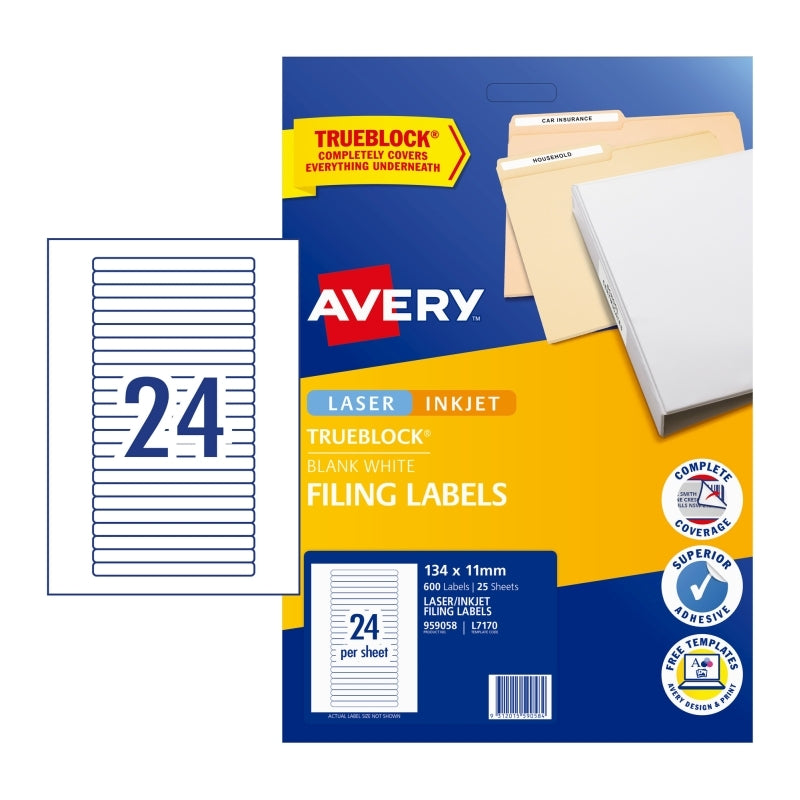 AV File Label L7170 24UP Pk25