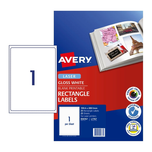 Avery Gloss Lbl L7767 1UP Pk25