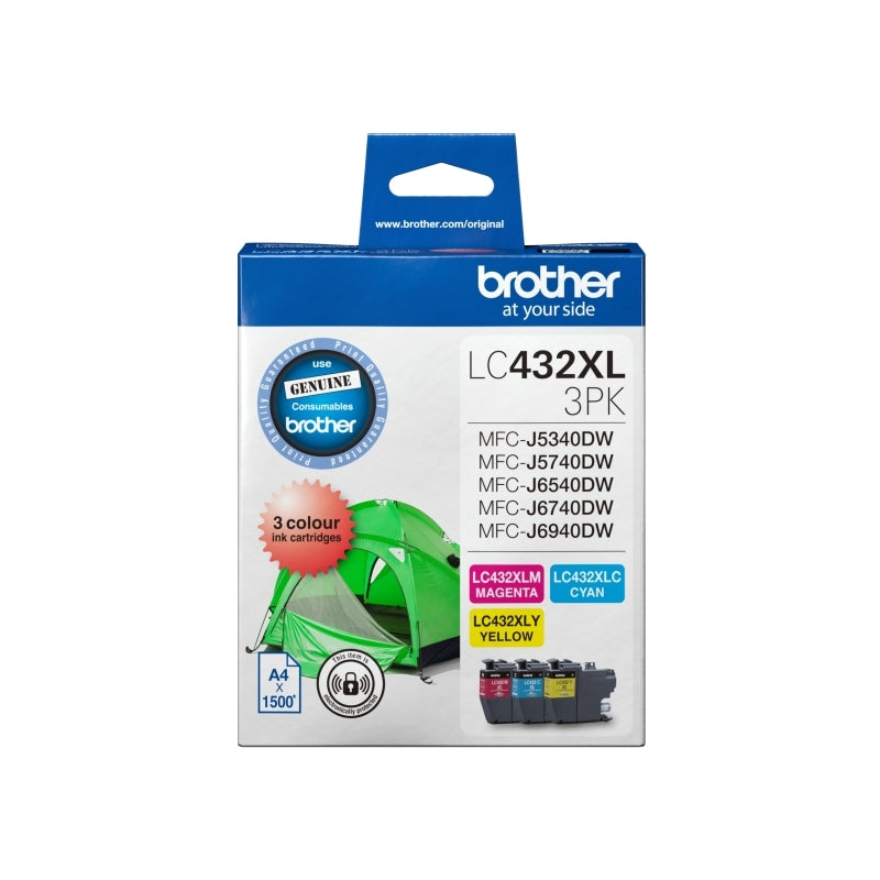 Brother LC432XL, Brother LC432XL CMY, Brother LC432XLC, Brother LC432XLM, Brother LC432XLY, Brother colour ink cartridges, Brother high-yield ink, Brother ink Australia, Brother MFC-J2340DW ink, Brother MFC-J5740DW ink, Brother printer cartridges Australia

