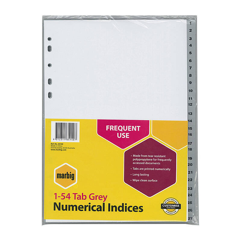 Mbg Indices Grey PP A4 1-54Tab