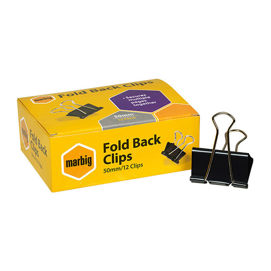 Mbg Fold Back Clips 50mm Bx12