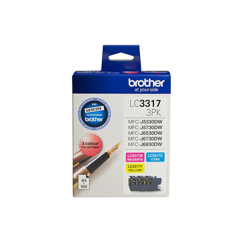 Brother LC - 3317 Color Ink 3 - Pack - Cyan Magenta Yellow Ink Set - Cartridge West