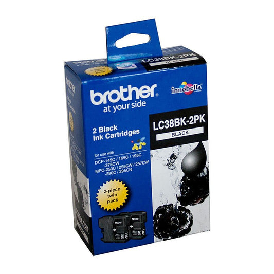 Brother LC38 Black Twin Pack - Cartridge West