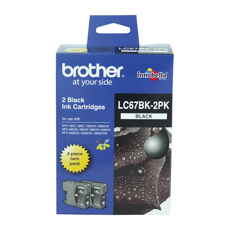 Brother LC67 Black Twin Pack - Cartridge West