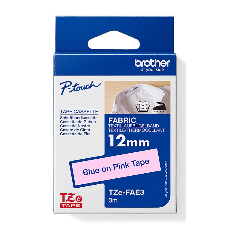 Brother TZe - FAE3 Fabric Iron - On Tape - 12mm Black on White - Cartridge West