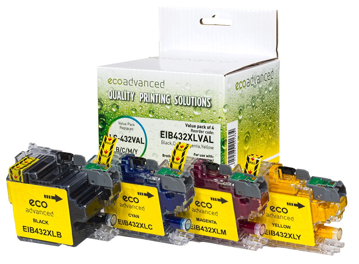 Compatible Brother LC - 432XL Value Pack - 4 Ink Cartridge Set (BCMY) - Cartridge West