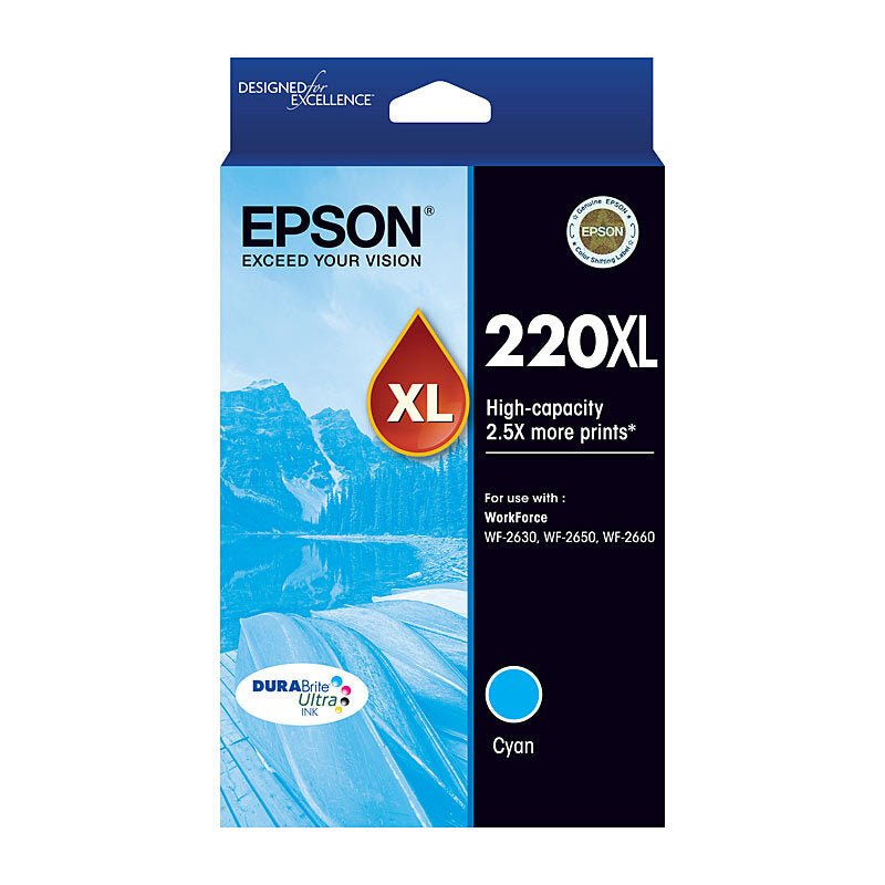 Epson 220XL Cyan Ink Cartridge - High Yield DURABrite Ultra Ink - Cartridge West
