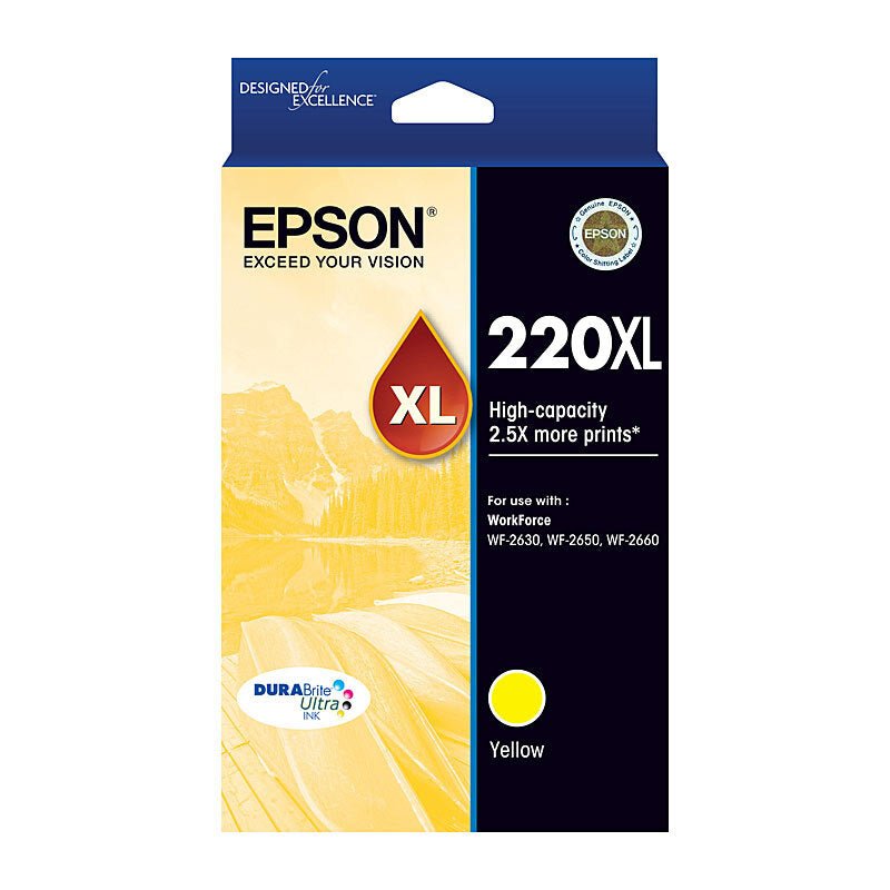 Epson 220XL Yellow Ink Cartridge - High Yield DURABrite Ultra Ink - Cartridge West