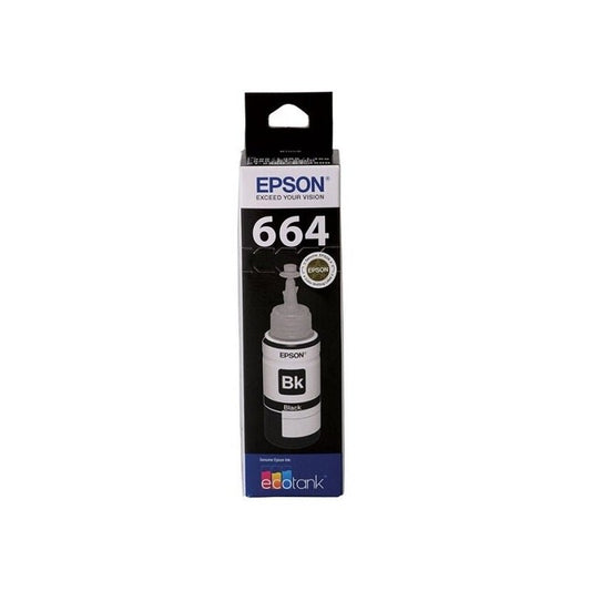Epson T664 Black Ink Bottle - 70ml EcoTank Refill Ink - Cartridge West