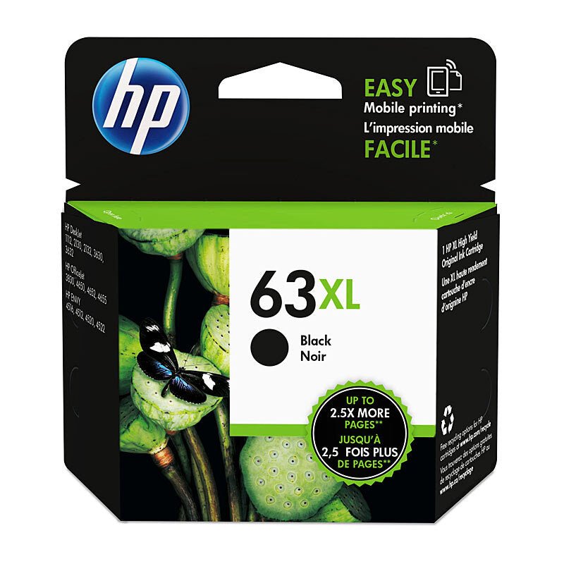 HP 63XL Black Ink Cartridge F6U64AA - High Yield Black Ink - Cartridge West