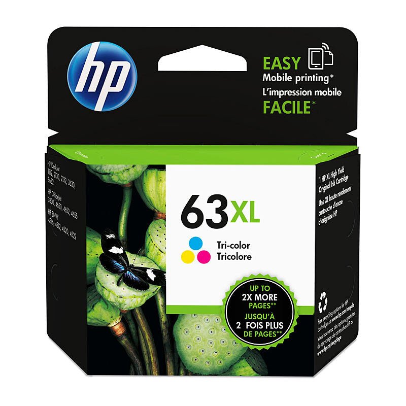 HP 63XL Tri - Colour Ink Cartridge F6U63AA - High Yield Color Ink - Cartridge West