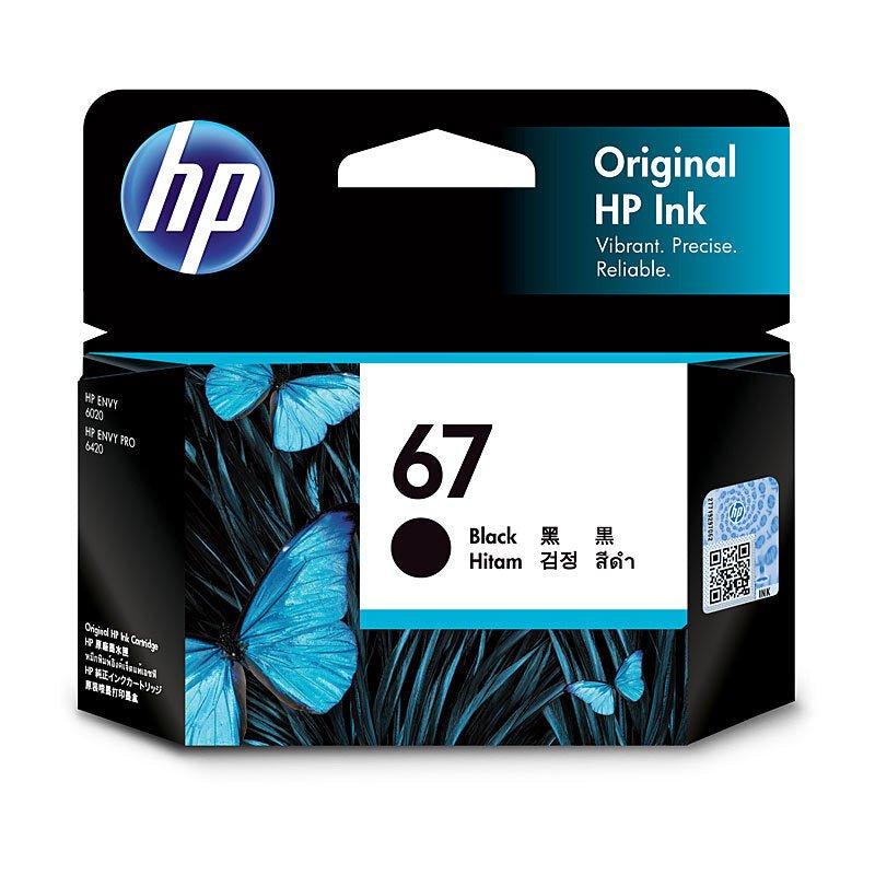 HP 67 Black Ink Cartridge 3YM56AA - Standard Yield Black Ink - Cartridge West