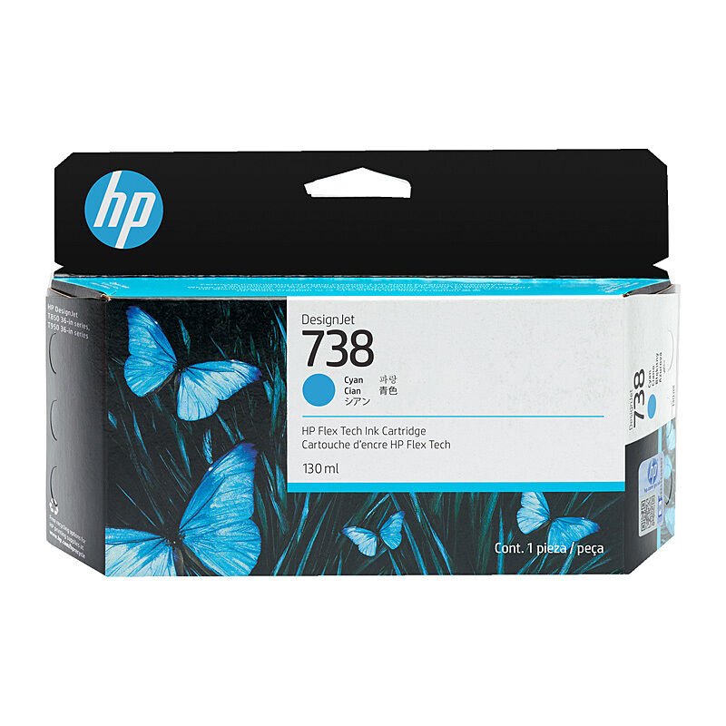 HP #738 130ml Cyan Ink 498N5A - Cartridge West